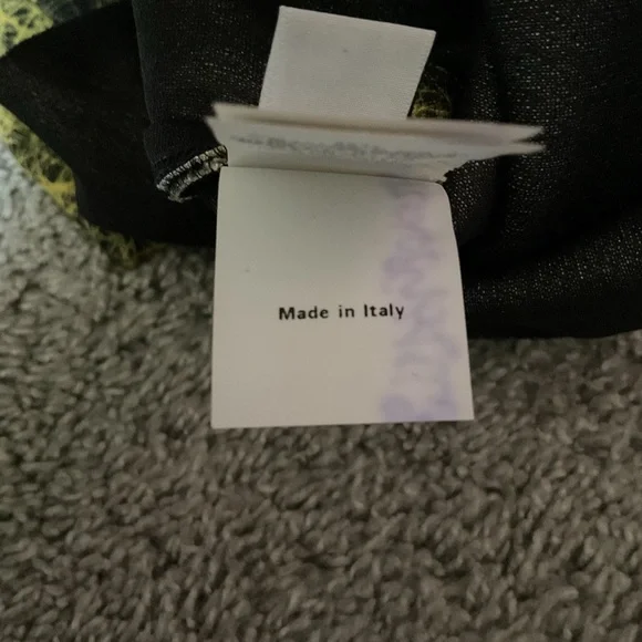 Cedric Charlier black/yellow splash rayon W sz8 top - Picture 8 of 11